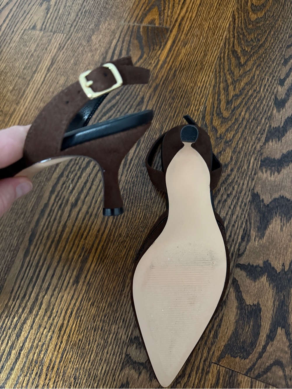 GAP Dark Brown Pointed-Toe Slingback Pumps - Picture 4 of 4